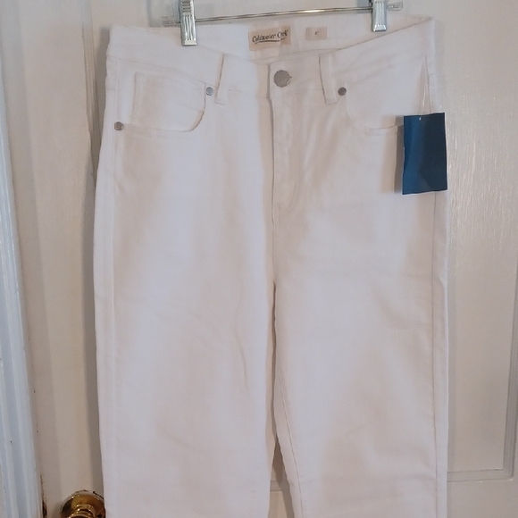 Coldwater Creek White Straight Leg Jeans Size 8 Tall High Rise - Picture 1 of 7